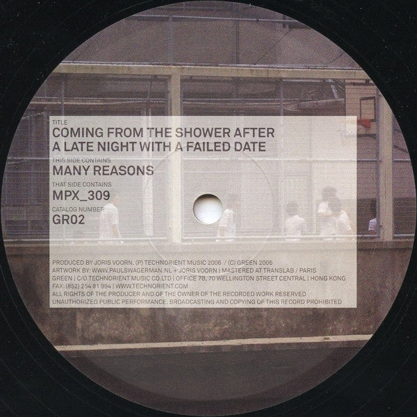 Joris Voorn : Coming From The Shower After A Late Night With A Failed Date (12")