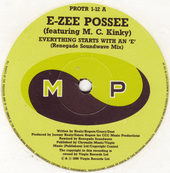 E-Zee Possee Featuring MC Kinky : Everything Starts With An 'E' (New Renegade Soundwave Mix) (12")