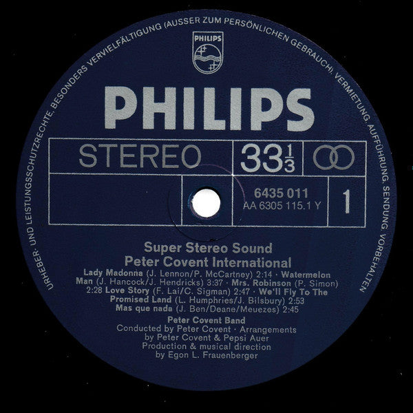 Peter Covent Band : Peter Covent International (LP, Album)