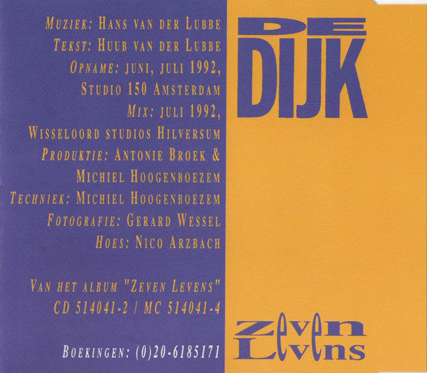 De Dijk : Zeven Levens (CD, Single)