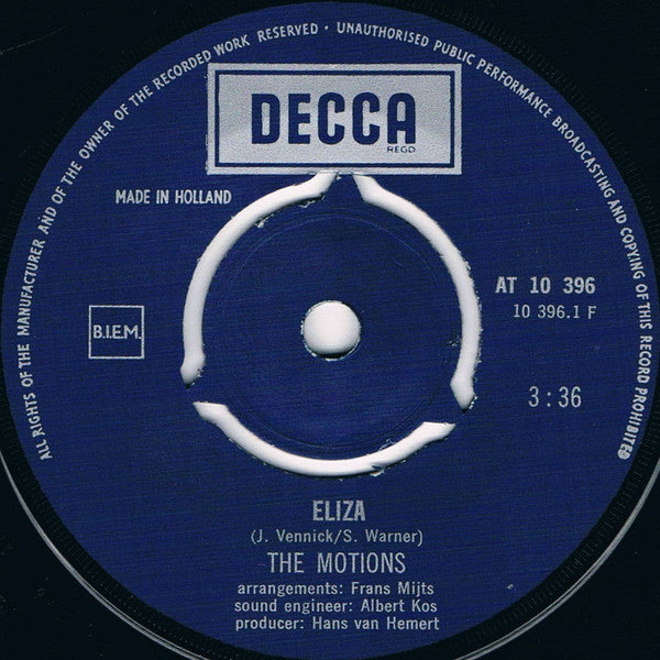 The Motions : Eliza / Wedding Of The Hundred Brides (7", Single)