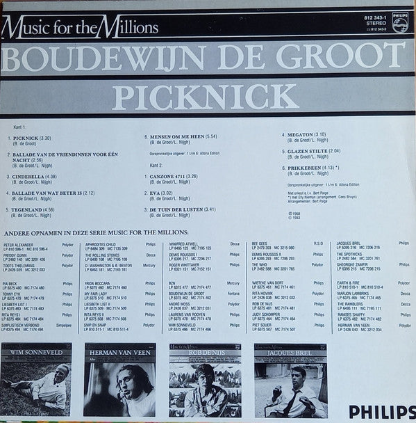 Boudewijn de Groot : Picknick (LP, Album, RE)