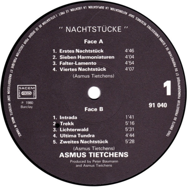 Asmus Tietchens : Nachtstücke (Expressions Et Perspectives Sonores Intemporelles) (LP, Album)