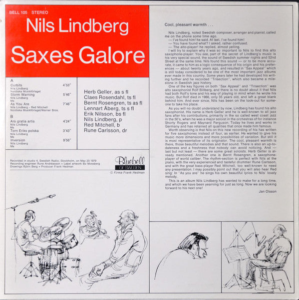 Nils Lindberg : Saxes Galore (LP, Album)