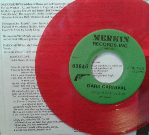 Dark Carnival (4) : Book Of Love (7", Single, Num, red)