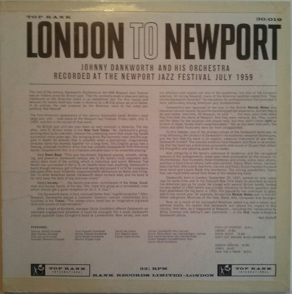 The John Dankworth Orchestra : London To Newport (LP, Album)