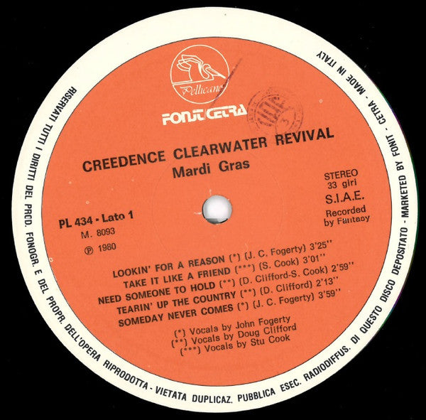 Creedence Clearwater Revival : Mardi Gras (LP, Album, RE)