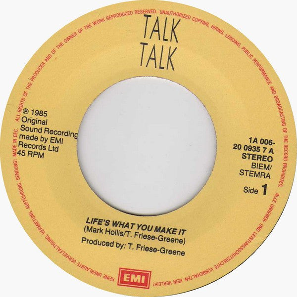 Talk Talk : Life's What You Make It (7", Single)