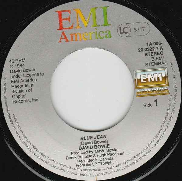 David Bowie : Blue Jean (7", Single)