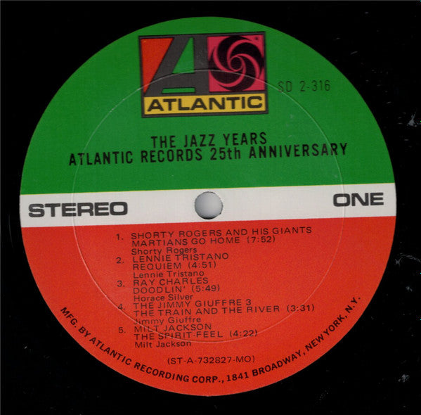 Various : The Jazz Years - Atlantic Records 25th Anniversary 1948-1973 (2xLP, Album, Comp, Mono, RE, Gat)