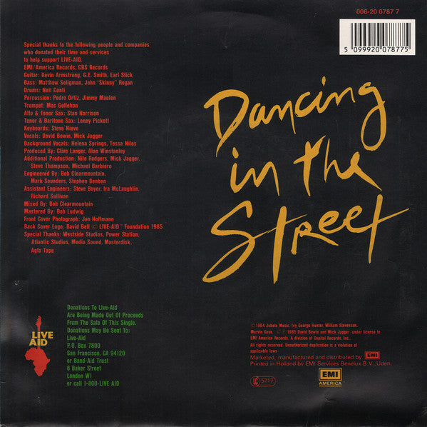 David Bowie And Mick Jagger : Dancing In The Street (7", Single)
