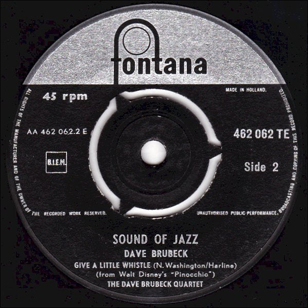 Dave Brubeck : Sound Of Jazz (Some Day My Prince Will Come - Give A Little Whistle) (7", EP)