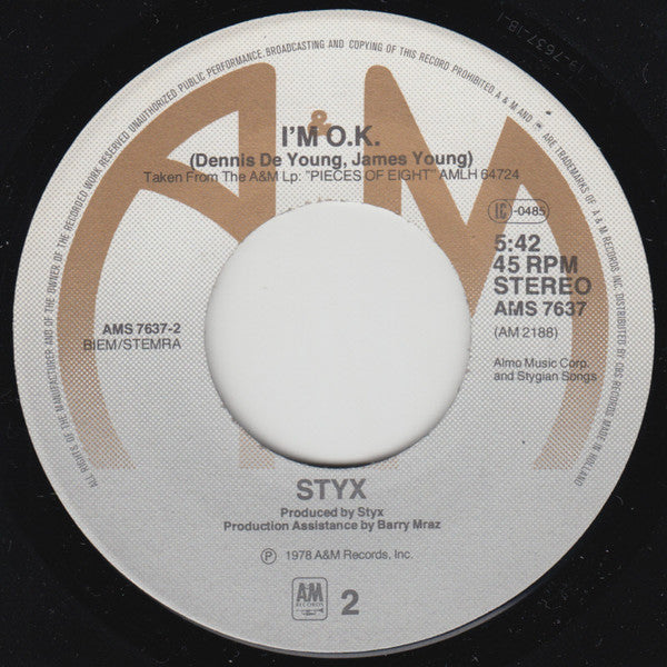 Styx : Babe (7", Single)