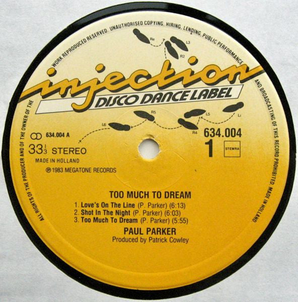 Paul Parker : Too Much To Dream (LP, Album)