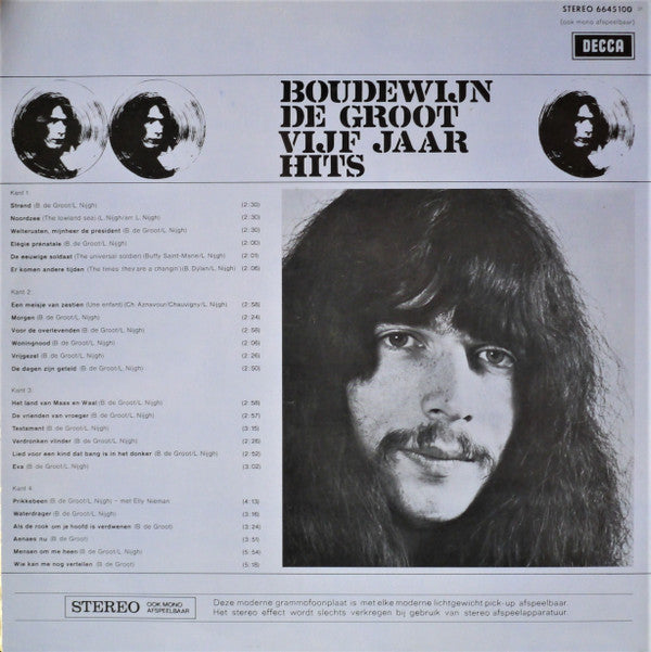 Boudewijn de Groot : Vijf Jaar Hits (2xLP, Comp, RE, Gat)