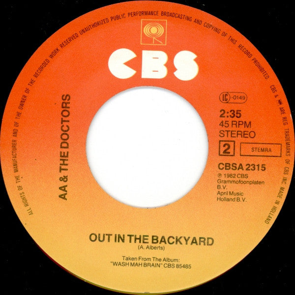 AA & The Doctors : Lady In Question (7", Single)