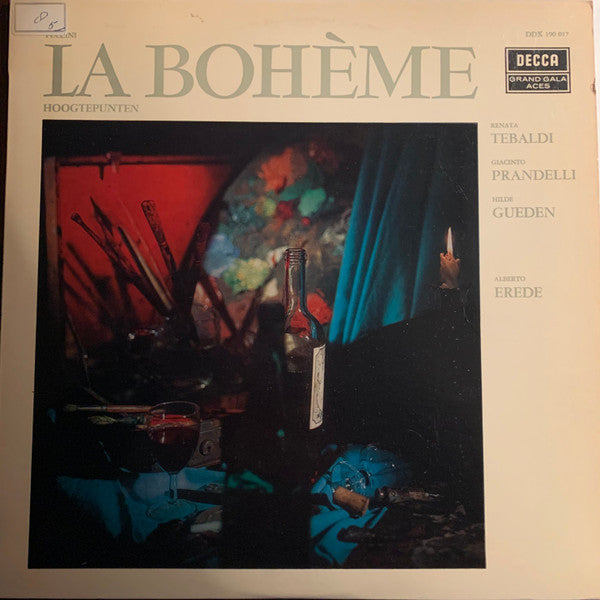 Giacomo Puccini - Renata Tebaldi / Giacinto Prandelli / Hilde Güden / Alberto Erede : La Bohème Hoogtepunten (LP, Album, Mono, Fli)