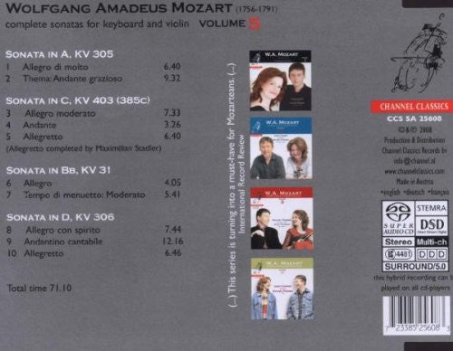Wolfgang Amadeus Mozart / Rachel Podger, Gary Cooper (2) : Complete Sonatas For Keyboard And Violin Volume 5 (SACD, Hybrid, Multichannel, Album)