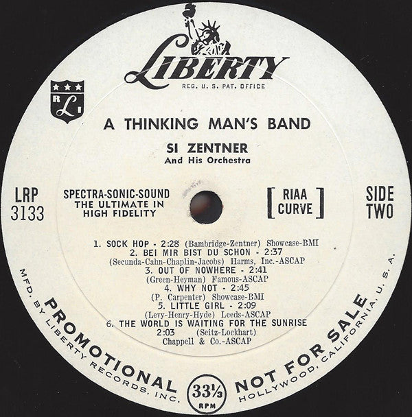Si Zentner And His Orchestra : ...A Thinking Man's Band (LP, Album, Mono, Promo)