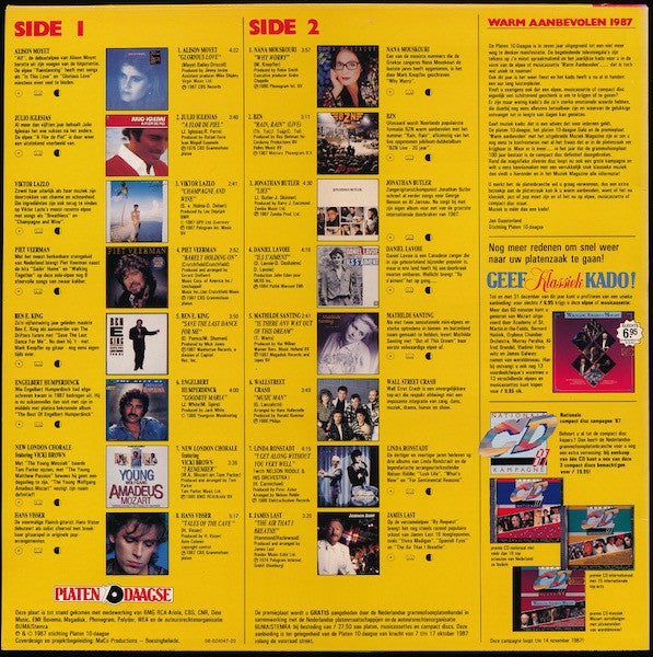 Various : Warm Aanbevolen 1987 (LP, Comp)