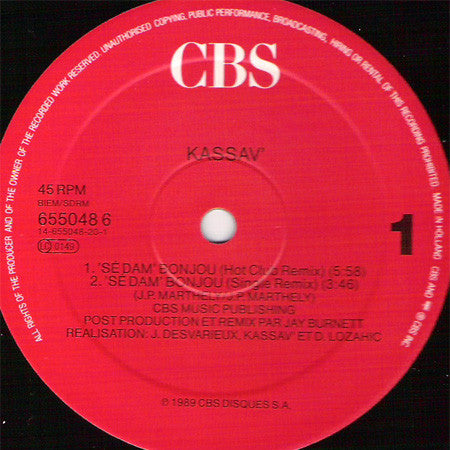 Kassav' : Sé Dam Bonjou (12")