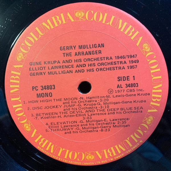 Gerry Mulligan : The Arranger (LP, Album, Mono)