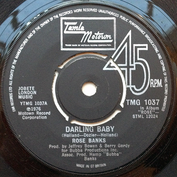 Rose Banks : Darling Baby (7", Single)