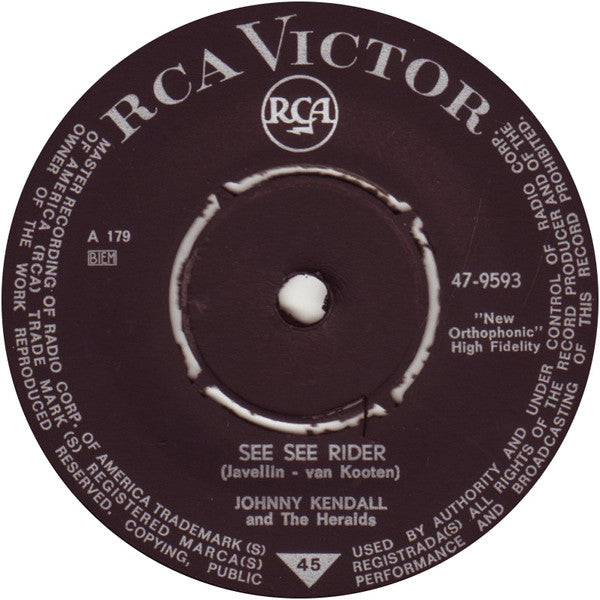 Johnny Kendall & The Heralds : See See Rider / Shake Hands (7", Single)