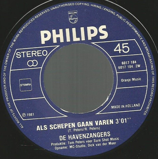 De Havenzangers : Als In Den Vreemde (De Klokken Gaan Slaan) (7")