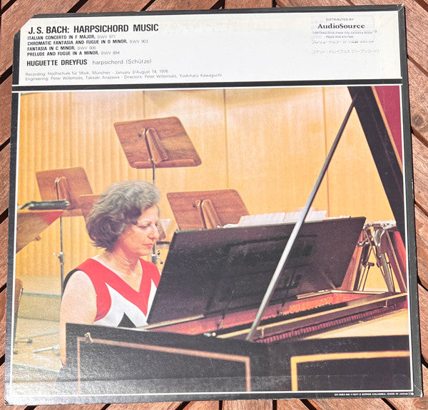Huguette Dreyfus Plays Johann Sebastian Bach : J.S. Bach: Harpsichord Music (LP)