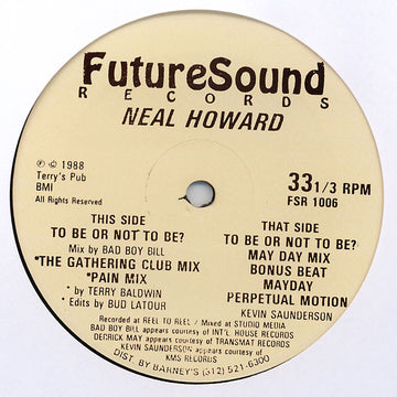 Neal Howard : To Be Or Not To Be? (12")