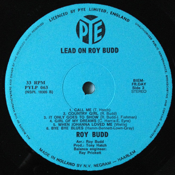 Roy Budd : Lead On Roy Budd (LP, Album)
