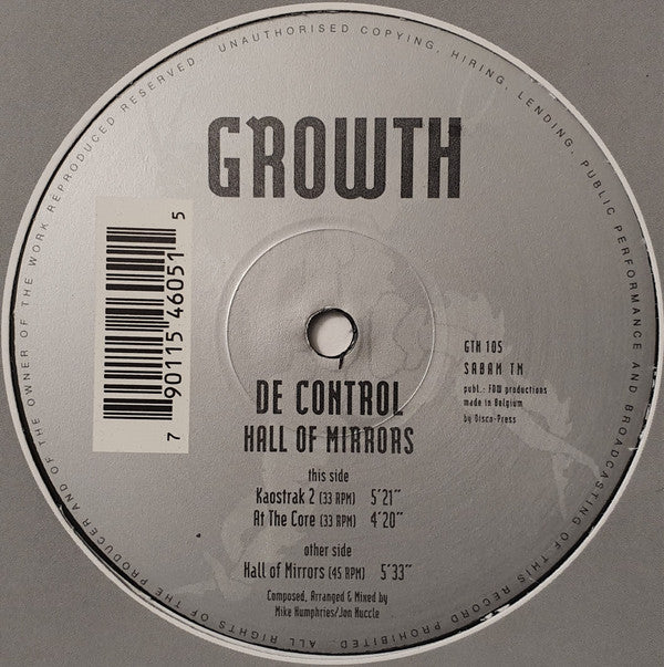 De Control* : Hall Of Mirrors (12")