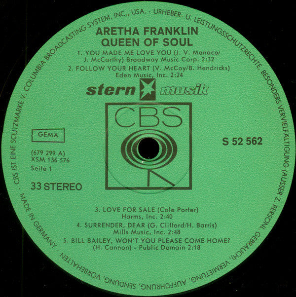 Aretha Franklin : Queen Of Soul (LP, Comp, Club)