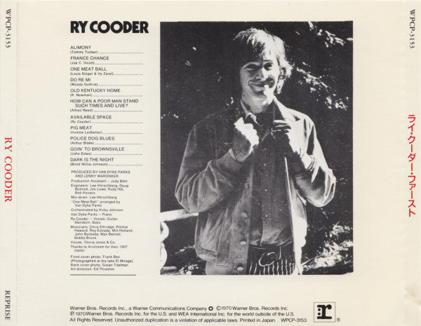 Ry Cooder : Ry Cooder (CD, Album, RE)