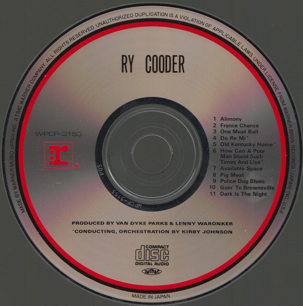 Ry Cooder : Ry Cooder (CD, Album, RE)