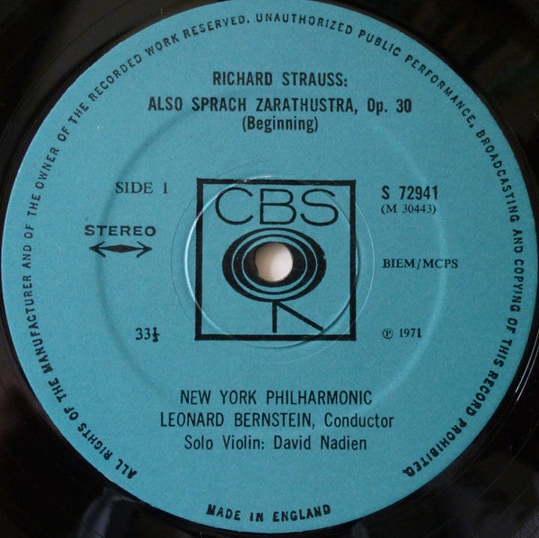 Richard Strauss - Bernstein*, New York Philharmonic : Also Sprach Zarathustra (LP, Album)