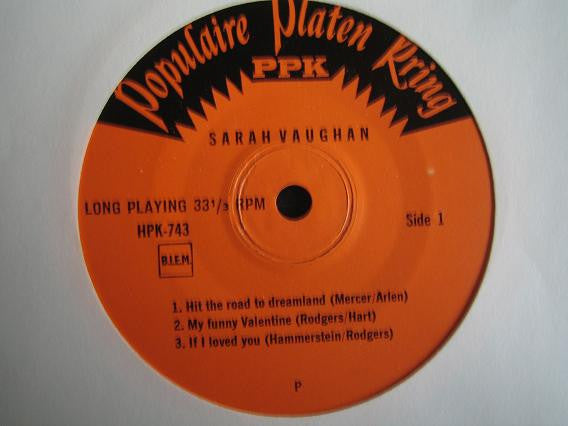 Sarah Vaughan : Hit The Road To Dreamland (7", EP)