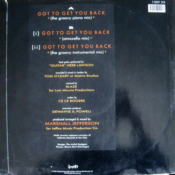 Kym Mazelle : Got To Get You Back (12", Single)