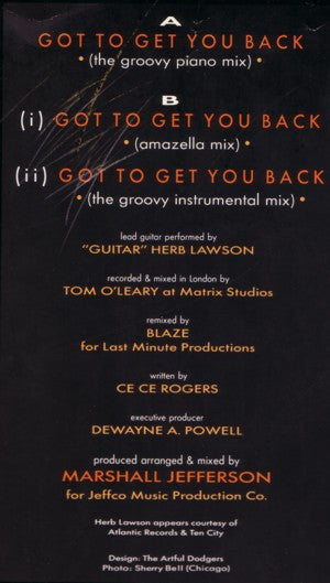 Kym Mazelle : Got To Get You Back (12", Single)