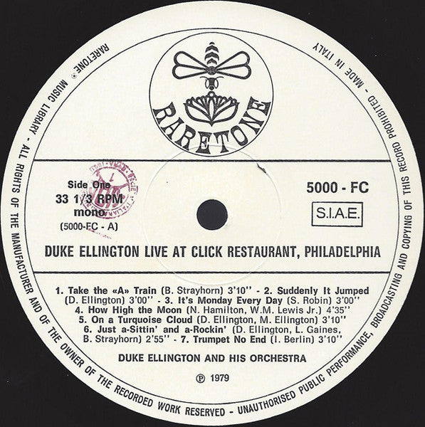 Duke Ellington And His Orchestra : Live At Click Restaurant Philadelphia 1948 - Vol. 1 (LP, Album, Mono)