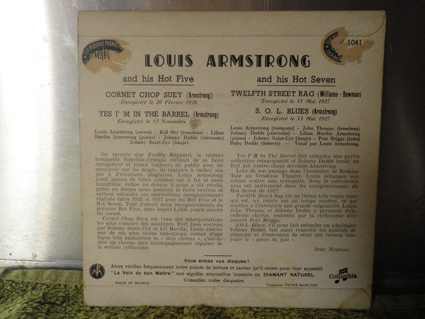 Louis Armstrong & His Hot Five / Louis Armstrong & His Hot Seven : Hot Five - Hot Seven (7", EP)