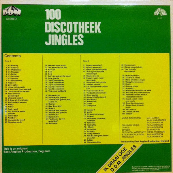 East Anglian Productions : 100 Discotheek Jingles 3 (LP)