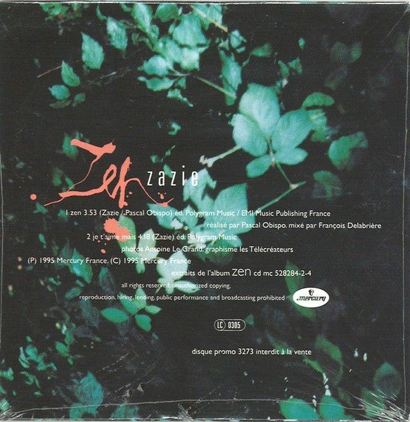 Zazie : Zen (CD, Single, Promo)