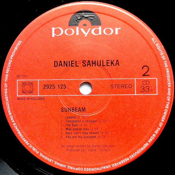 Daniel Sahuleka : Sunbeam (LP, Album)