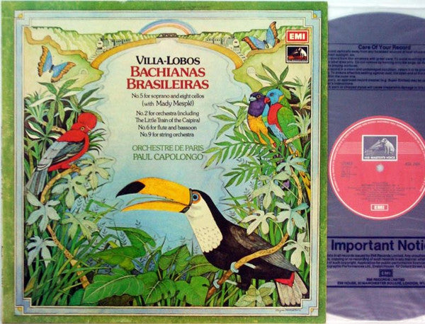 Heitor Villa-Lobos - Paul Capolongo, Orchestre De Paris, Mady Mesplé : Bachianas Brasileiras (LP)