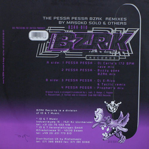 Masoko Solo : Pessa Pessa (BZRK Remixes) (12")