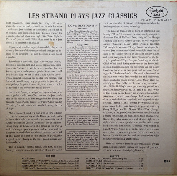 Les Strand : Les Strand Plays Jazz Classics On The Baldwin Organ (LP, Album, Red)