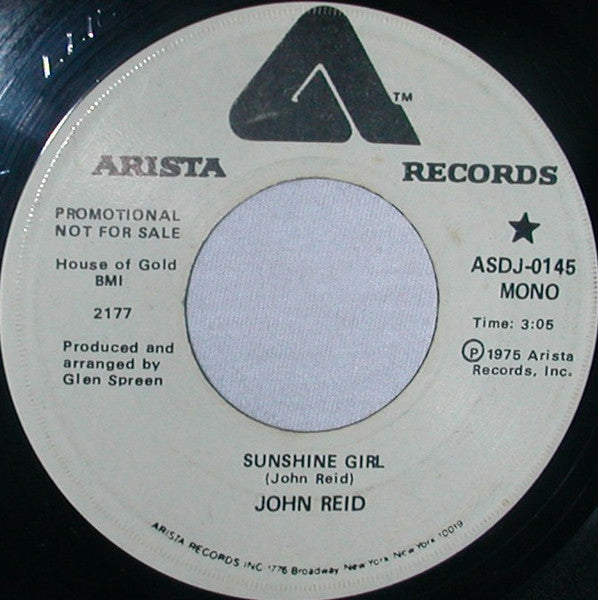 John Reid (3) : Sunshine Girl (7", Single, Mono, Promo)