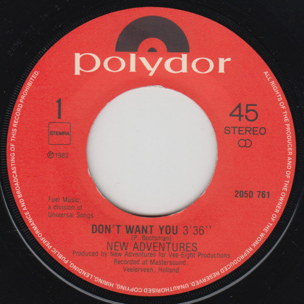 New Adventures : Don't Want You (7", Single)